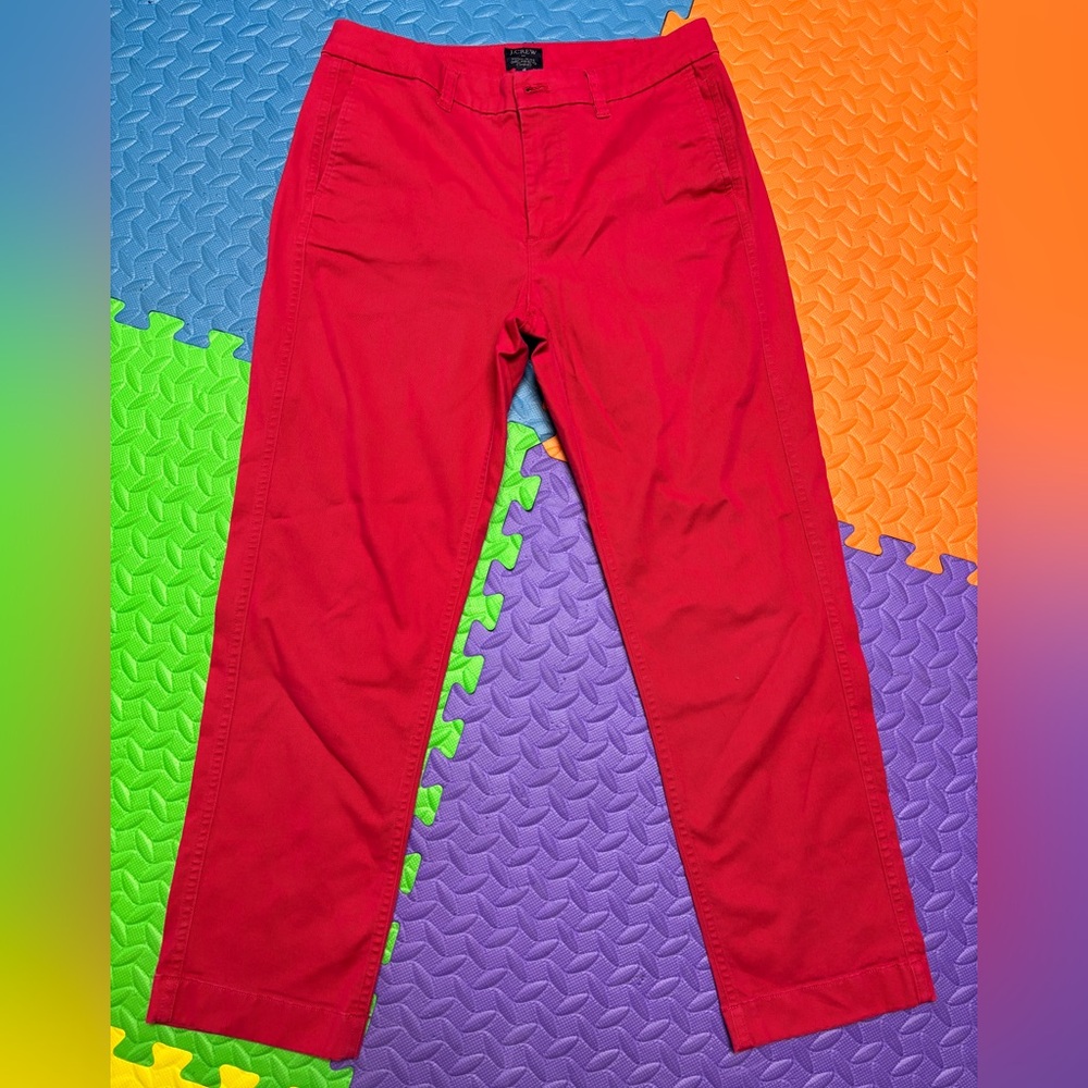 J. Crew High-Rise Girlfriend Chino in dark pink